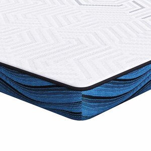 vidaXL Coussins de Matelas Blanc et Bleu 200 x 200 cm
