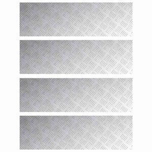 vidaXL Plaques à damier 4 Pièces Argent 100 x 30 cm Aluminium