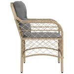 vidaXL Chaises de jardin avec coussins lot de 2 mélange beige rotin