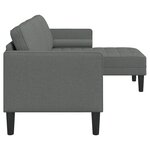 Canapé d'angle 3 places vidaXL Gris foncé 160 cm en tissu