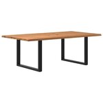 vidaXL Table à manger et bord naturel bois massif chêne rectangulaire