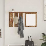 vidaXL Porte-manteau mural avec étagère Bois ancien 85 x 10 x 45 cm