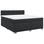 vidaXL Sommier à lattes de lit avec matelas Noir 180x200 cm Similicuir
