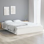 vidaXL Cadre de lit Blanc Bois massif 180x200 cm Super King