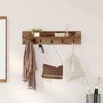 vidaXL Porte-manteau mural avec étagère Bois ancien 80 x 10.5 x 18 cm