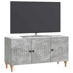 vidaXL Meuble TV Gris béton 99 x 34 5 x 50 cm Bois d'ingénierie