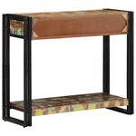 Table Console Multicolore en Bois Recyclé et Métal