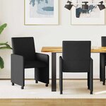 vidaXL Chaises de Salle à Manger avec Roues 2 Pièces Noir 57 x 66 x 94 cm