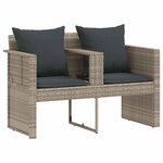 vidaXL Canapé de jardin 8 Pièces Gris clair et gris foncé polyrotin