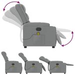 vidaXL Fauteuil inclinable de massage en tissu gris clair