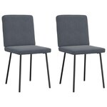 vidaXL Chaises à manger lot de 2 Gris foncé Velours
