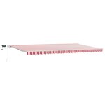 vidaXL Auvent rétractable manuel avec LED à rayures rouges et blanches 600x300 cm