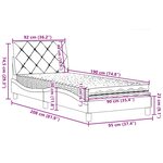vidaXL Lit avec matelas bleu 90x190 cm tissu