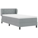 vidaXL Lit à ressorts avec matelas Gris clair 90 x 190 cm tissu