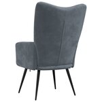 vidaXL Chaise de relaxation Gris foncé Velours