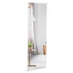 Miroir mural psyché rectangulaire sans cadre 110 x 38 cm pleine longueur bord biseauté suspendu vertical ou horizontal blanc 20_0006309