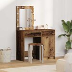 vidaXL Table de Toilette avec tiroir 2 Pièces Marron 50 x 41 x 135 cm