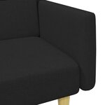 vidaXL Canapé-lit à 2 places avec repose-pied noir tissu