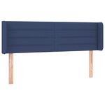 vidaXL Tête de lit avec oreilles Bleu 147x16x78/88 cm Tissu