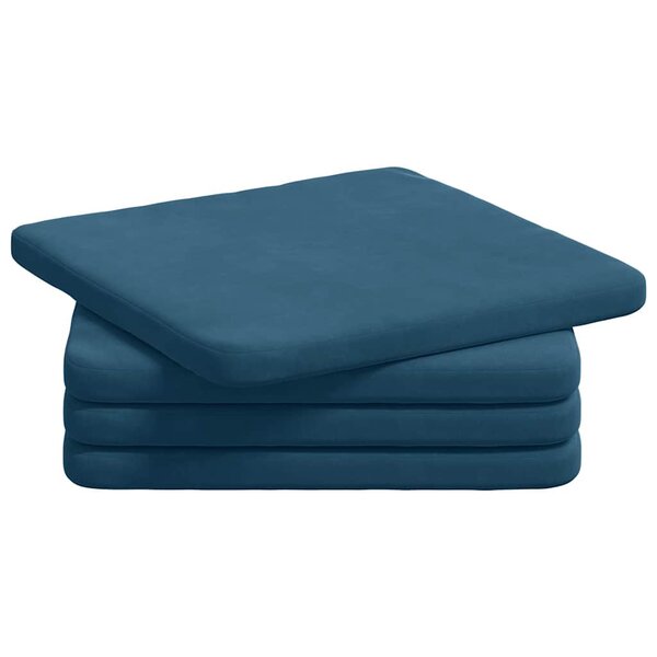 vidaXL Coussins de siège 4 Pièces Bleu 40 x 40 x 3 cm Velours