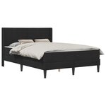 vidaXL Cadre de lit avec matelas Noir 160 x 200 cm Velours