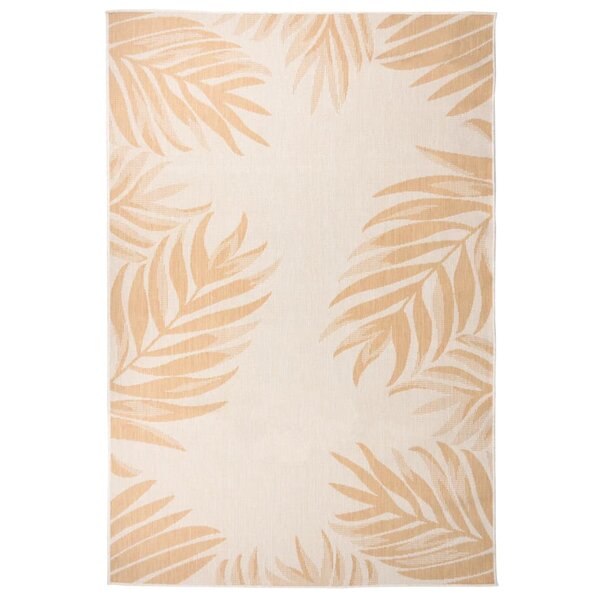 vidaXL Tapis à tissage plat d'extérieur 160x230 cm Motif de feuille