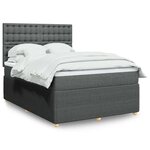 vidaXL Sommier à lattes de lit avec matelas Gris foncé 140x200cm Tissu