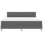 vidaXL Lit à Sommier avec Matelas Gris Foncé 180x200 cm en Tissu