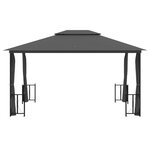 vidaXL Tonnelle avec parois et toit double 3x4 m Anthracite