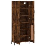 vidaXL Buffet haut Chêne fumé 69 5x34x180 cm Bois d'ingénierie