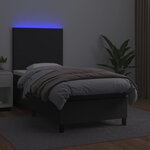 vidaXL Sommier à lattes de lit avec matelas et LED Noir 100x200 cm