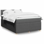 vidaXL Sommier à lattes de lit avec matelas Gris foncé 140x190cm Tissu