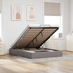 vidaXL Cadre de lit ottoman sans matelas taupe 140x200 cm tissu