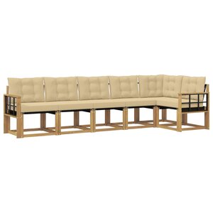 vidaXL Ensemble de canapés d'extérieur 6 pc Blanc et Beige