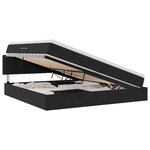 vidaXL Lit de Rangement avec tête de lit Noir 200 x 200 cm Velours