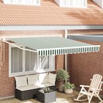 Store manuel rétractable vidaXL vert et blanc 300x250 cm