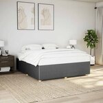 vidaXL Cadre de lit sans matelas gris foncé 200x200 cm tissu