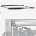 vidaXL Auvent rétractable bleu et blanc 4x3 m tissu et aluminium