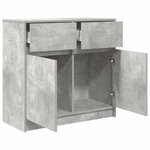 vidaXL Buffet avec tiroir gris béton 80x34x76 cm bois d'ingénierie