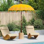 vidaXL Parasol balinais Jaune (180-190) x 260 cm Coton et bois massif