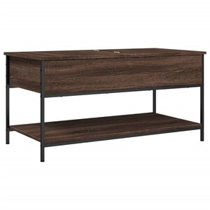 vidaXL Table basse chêne marron 100x50x50cm bois d'ingénierie et métal