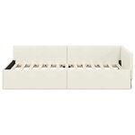 vidaXL Cadre de lit d'angle Crème 90 cm x 190 cm tissu