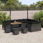 vidaXL Ensemble de canapé de jardin 13 Pièces Noir polyrotin