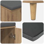 vidaXL Banc d'entrée avec coussin Chêne artisanal 60 x 38 x 46 cm