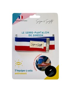 SERRE-PANTALON VÉLO RÉFLÉCHISSANT Bleu-Blanc-Rouge