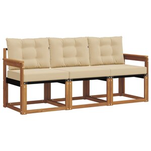 vidaXL Ensemble de canapés d'extérieur 3 Pièces Naturel et Beige