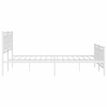 vidaXL Cadre de lit métal avec tête de lit/pied de lit blanc 200x200cm