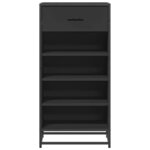 vidaXL Étagère à chaussures noir 48x38x97 5 cm bois d'ingénierie