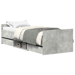 vidaXL Cadre de lit sans matelas gris béton 90x200 cm