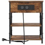 vidaXL Cabinet de chevet Chêne fumé 41 x 31 x 51 cm Bois d'ingénierie